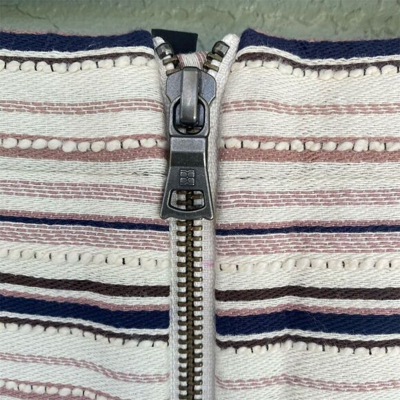 BCBGMaxAzria Women's Pink Striped Lace-Up Mini Skirt Size L - Picture 3 of 10